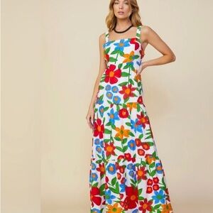 Anthropologie Skies Are Blue Dress Women’s Size Large Isabel Floral Maxi Flowy